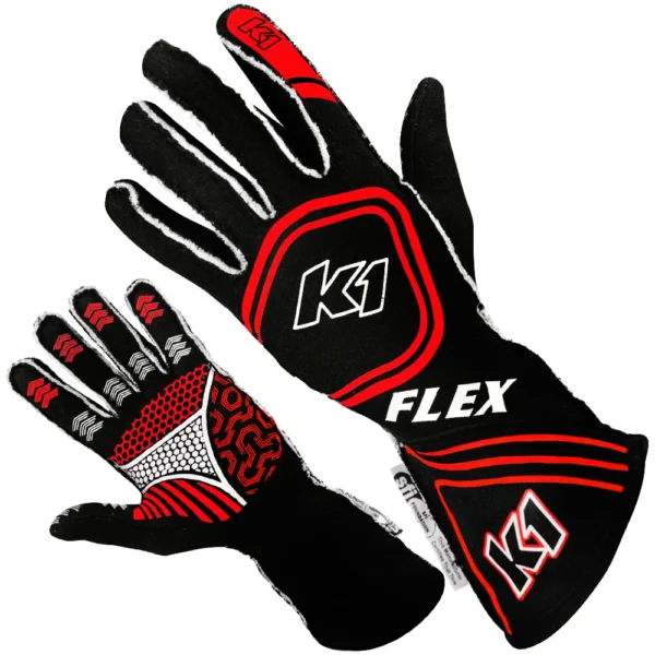 Pre-curved fingers and palm help reduce fatigue while driving Highest Quality, Lightweight 2-Layer Bonded Nomex New strategically positioned silicone printing throughout glove for weight savings & improved grip Pre-Curved fingers w/ external stitching Elastic cuff opening for ease and secure fit Minimal externally stitched seams to eliminate discomfort and pressure points while driving